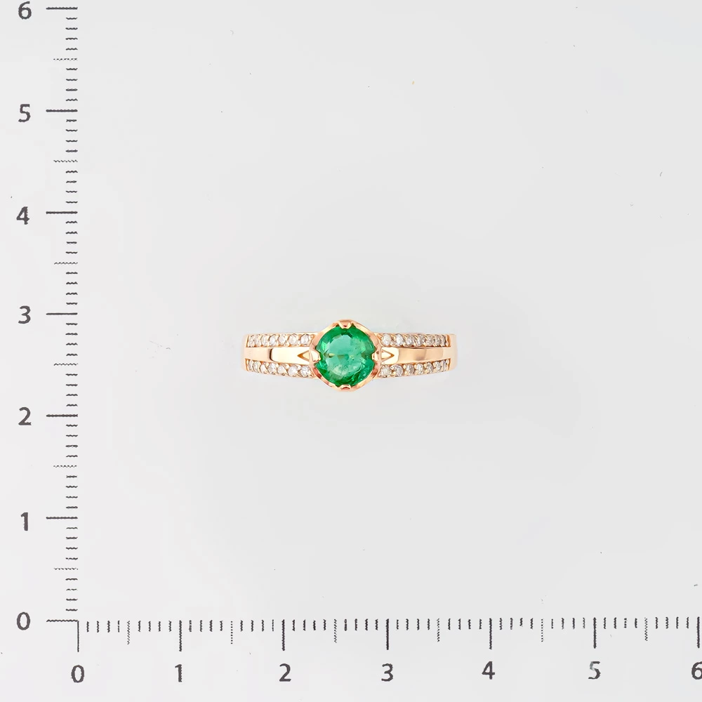 Кольцо с изумрудом из красного золота 585 пробы