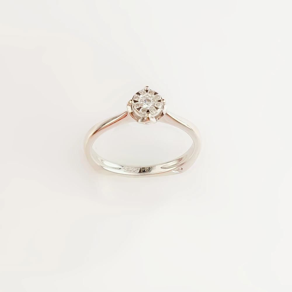 Кольцо с бриллиантом из белого золота 585 пробы