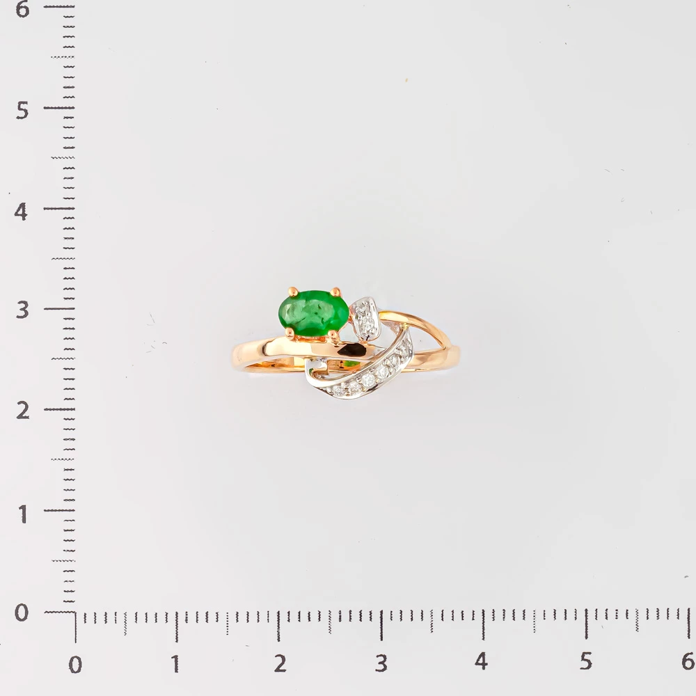 Кольцо с изумрудом из красного золота 585 пробы