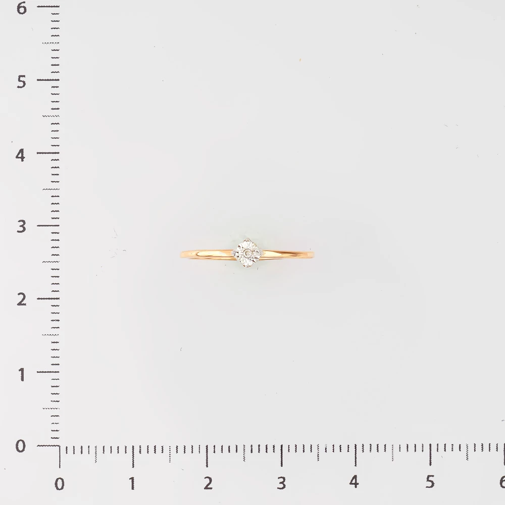 Кольцо с бриллиантом из красного золота 585 пробы