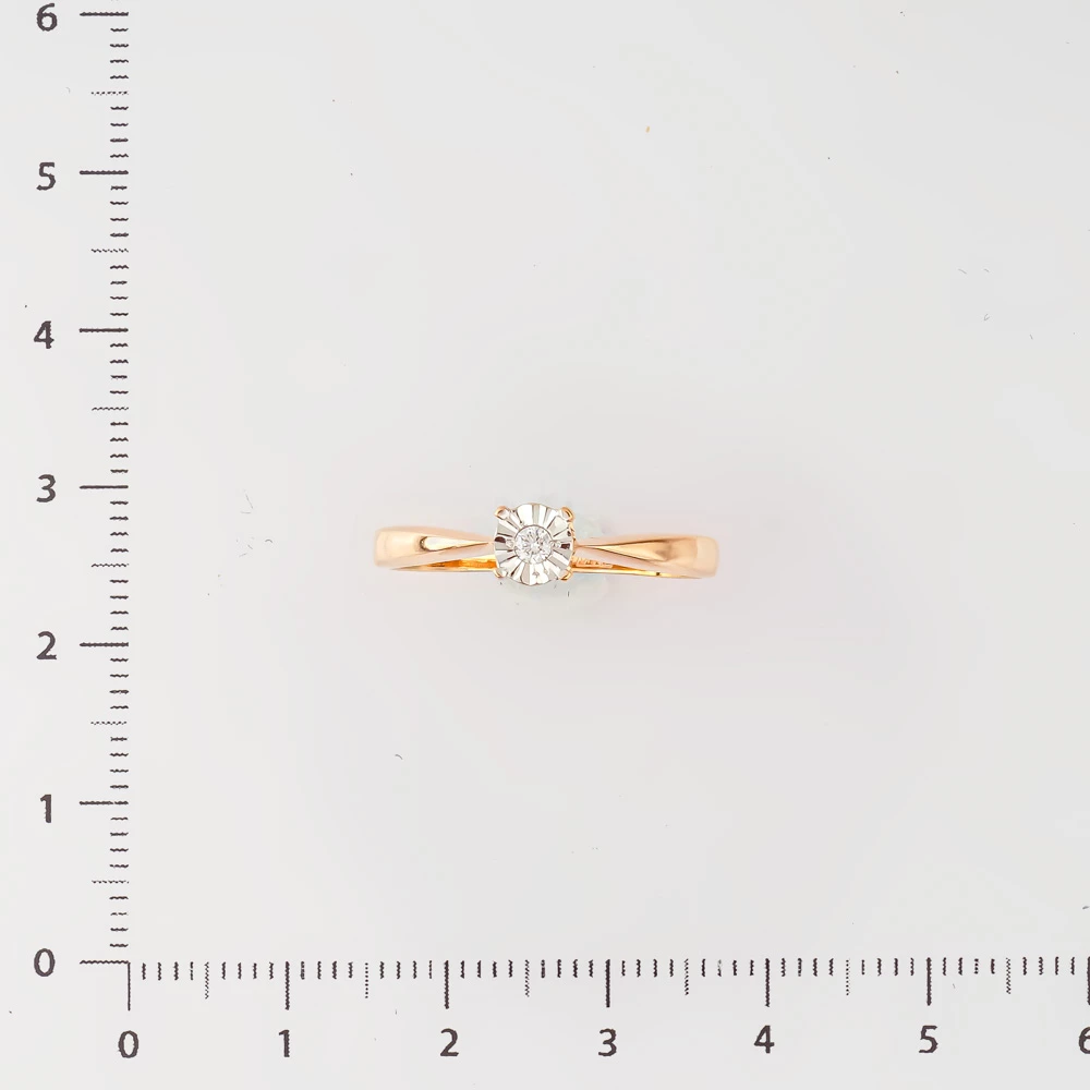 Кольцо с бриллиантом из красного золота 585 пробы