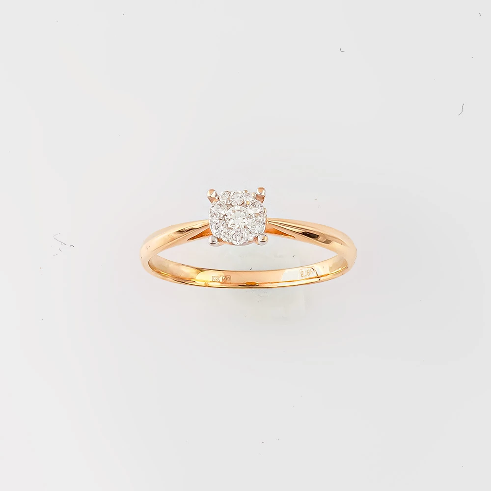 Кольцо с бриллиантом из красного золота 585 пробы