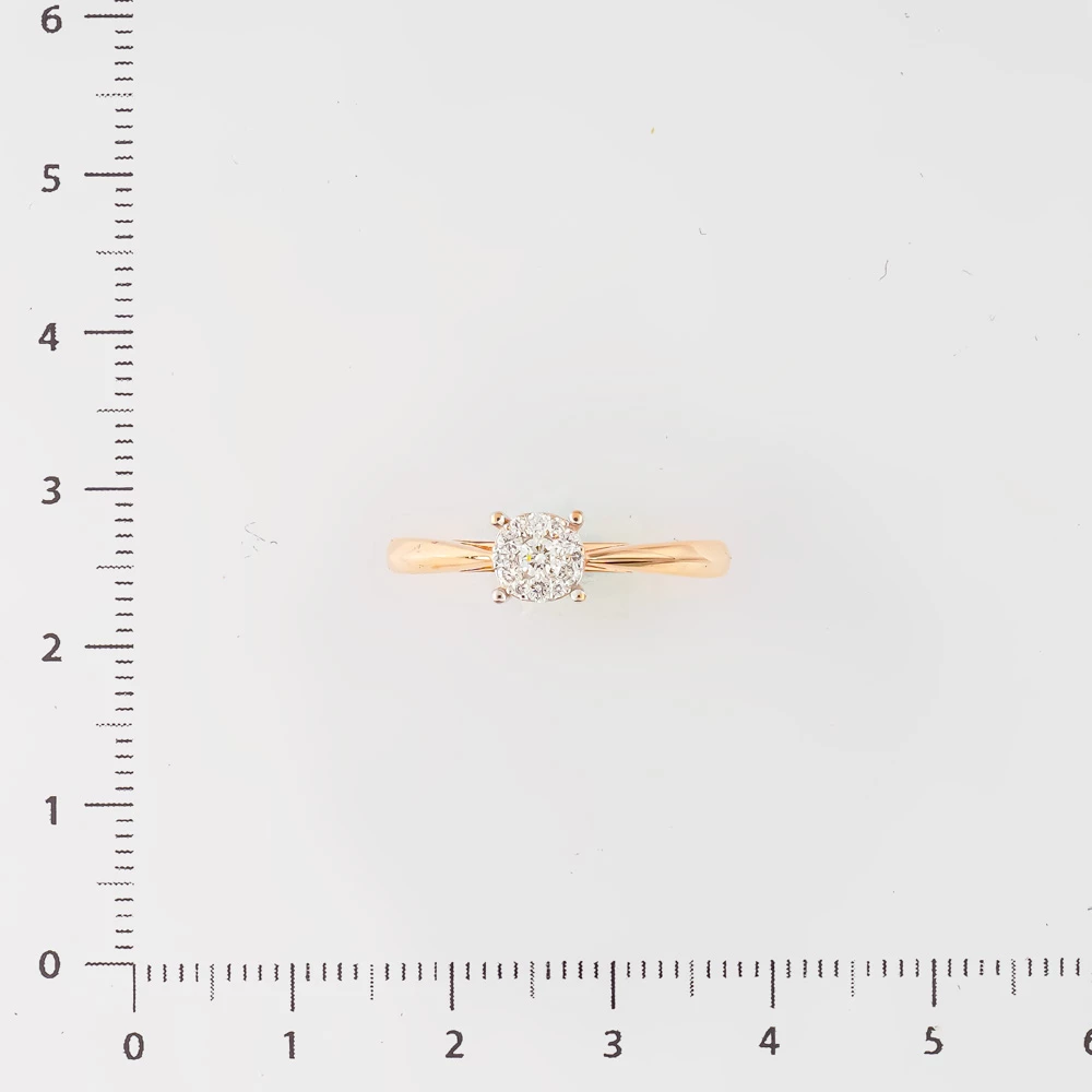 Кольцо с бриллиантом из красного золота 585 пробы