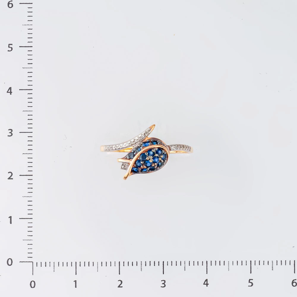 Кольцо с сапфиром из красного золота 585 пробы