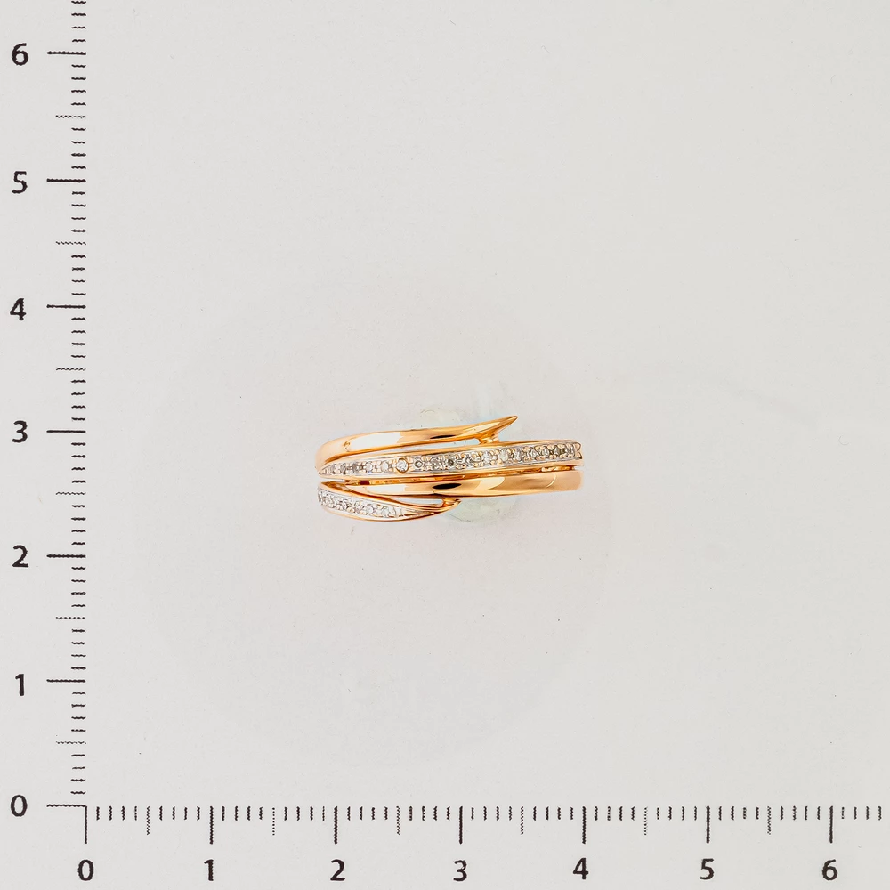 Кольцо с бриллиантом из красного золота 585 пробы