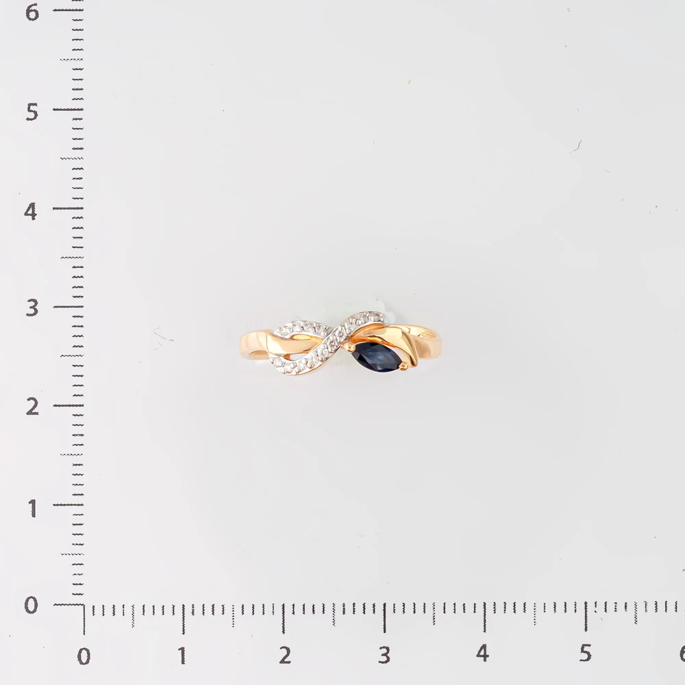 Кольцо с сапфиром из красного золота 585 пробы