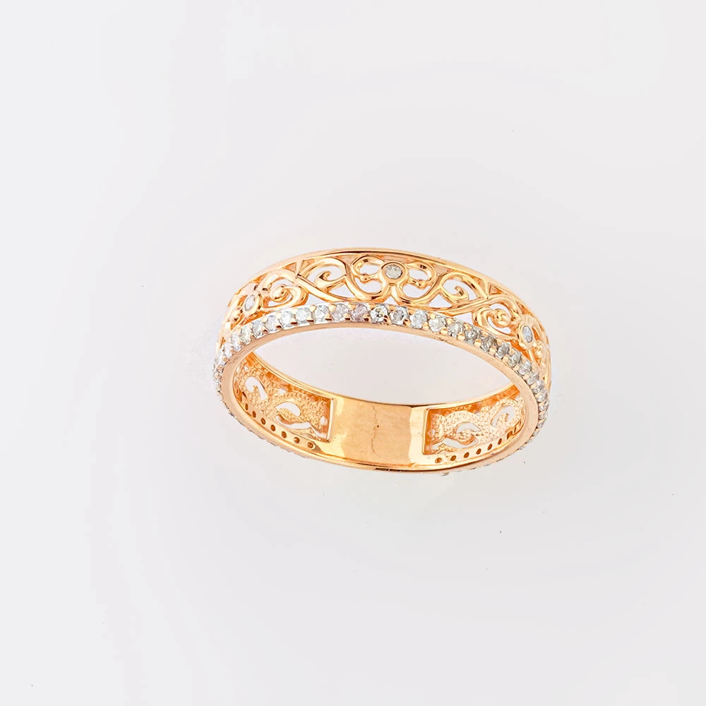 Кольцо с бриллиантом из красного золота 585 пробы