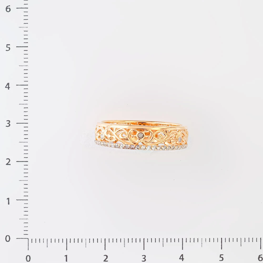 Кольцо с бриллиантом из красного золота 585 пробы