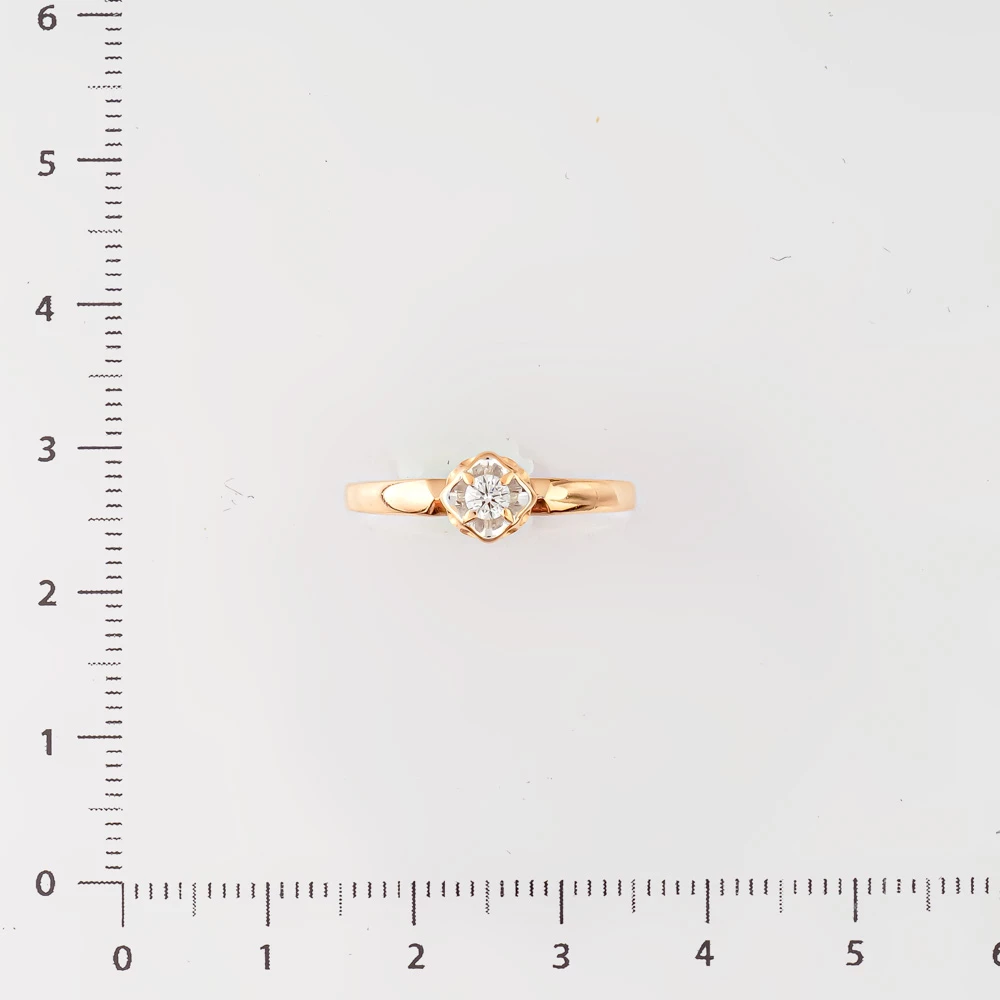 Кольцо с бриллиантом из красного золота 585 пробы