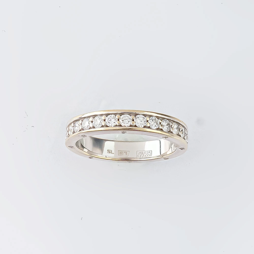 Кольцо с бриллиантом из белого золота 585 пробы