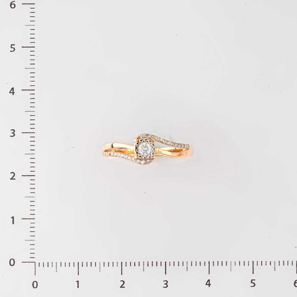 Кольцо с бриллиантом из красного золота 585 пробы