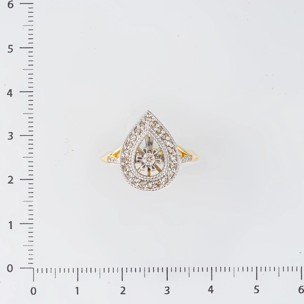 Кольцо с бриллиантом из желтого золота 585 пробы