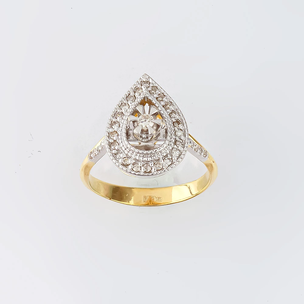 Кольцо с бриллиантом из желтого золота 585 пробы