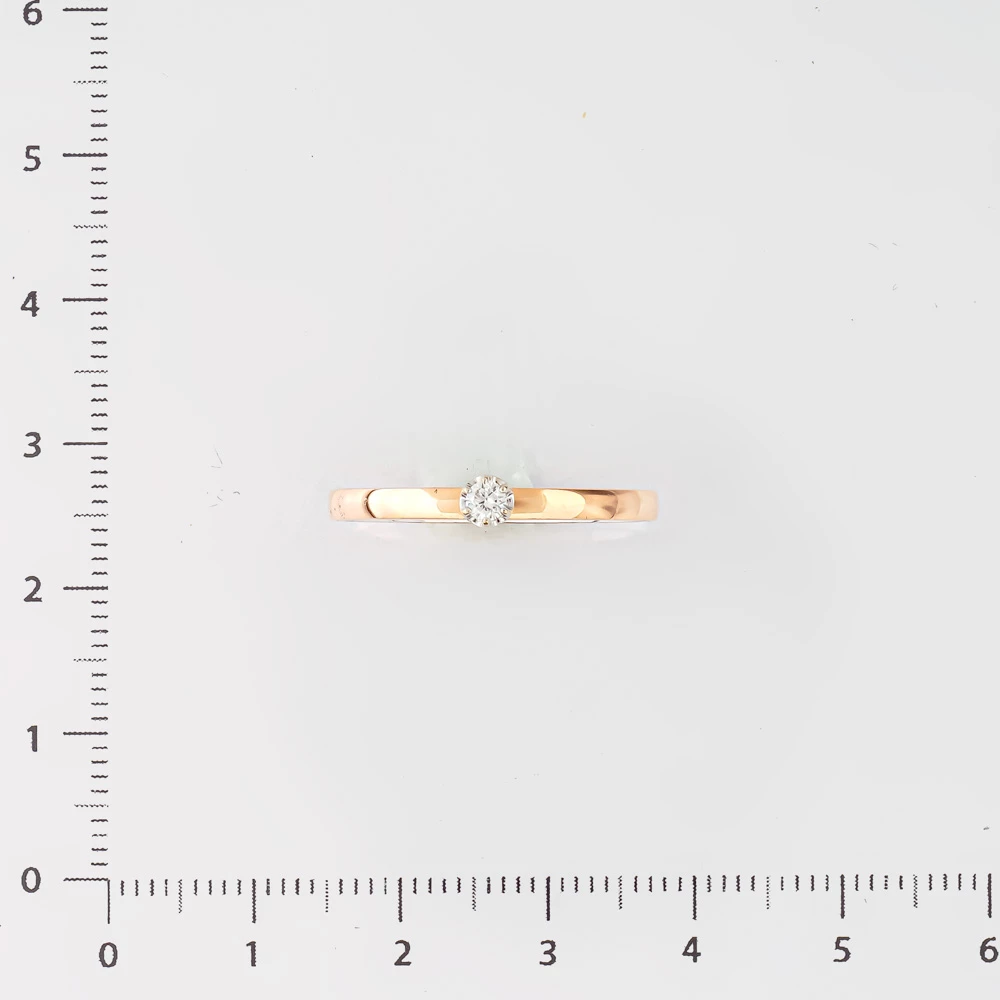 Кольцо с бриллиантом из красного золота 585 пробы