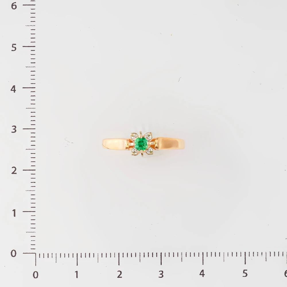 Кольцо с изумрудом из красного золота 585 пробы