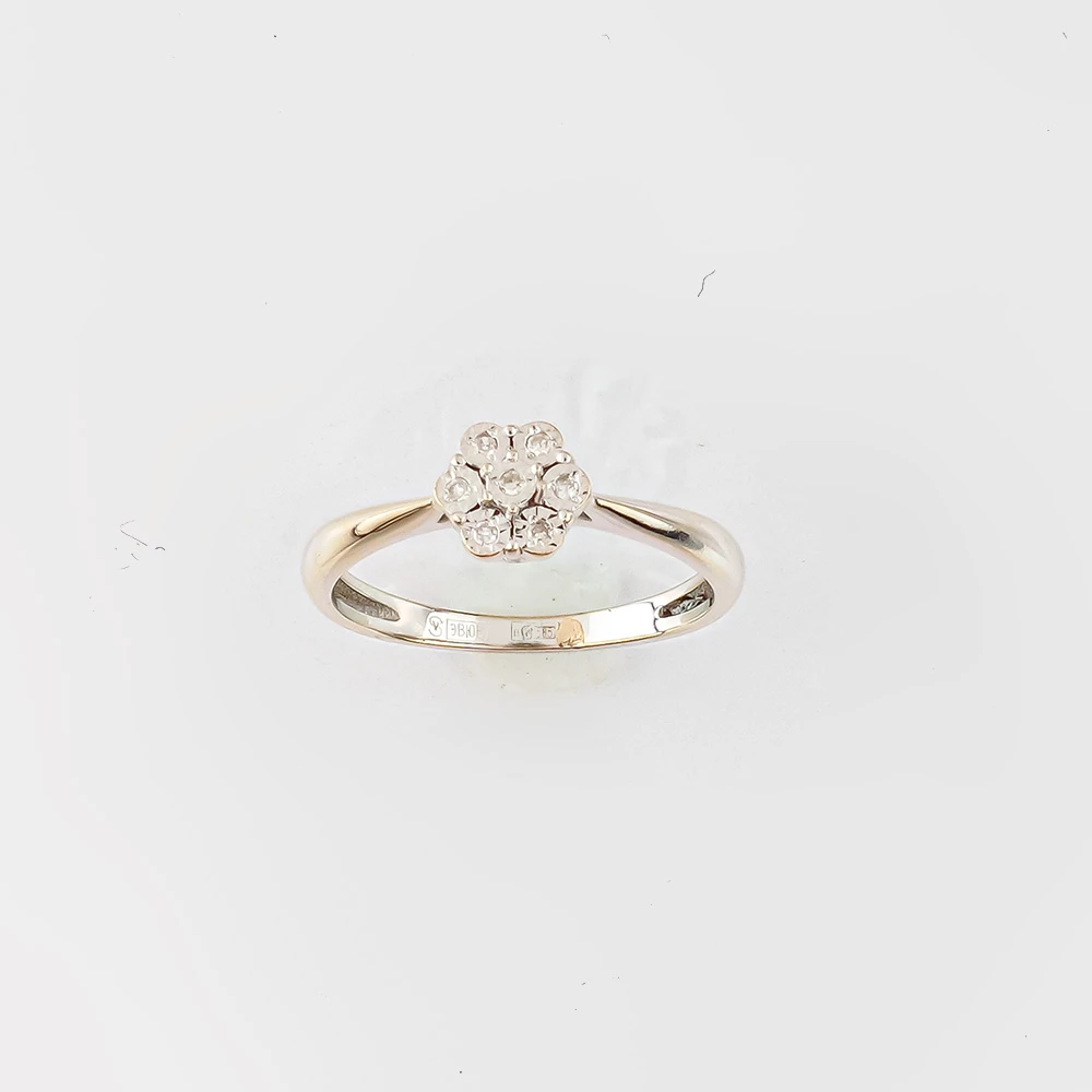 Кольцо с бриллиантом из белого золота 585 пробы