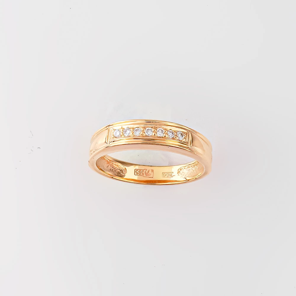 Кольцо с бриллиантом из красного золота 585 пробы