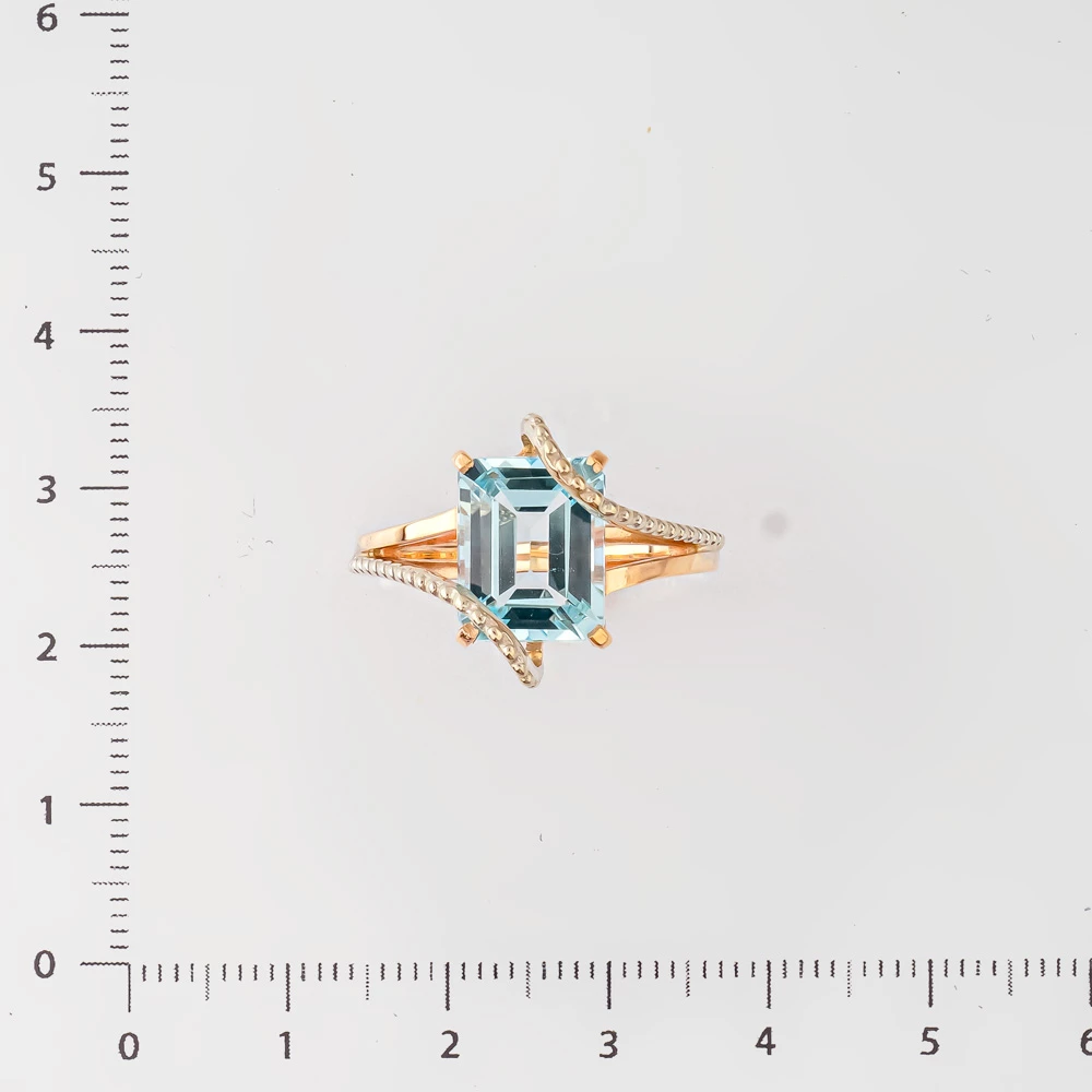 Кольцо с топазом из красного золота 585 пробы