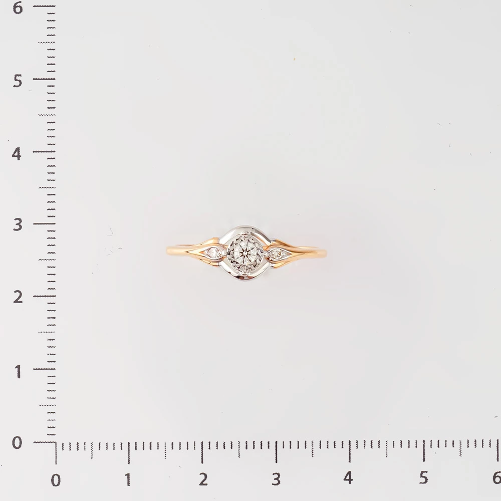 Кольцо с бриллиантом из красного золота 585 пробы