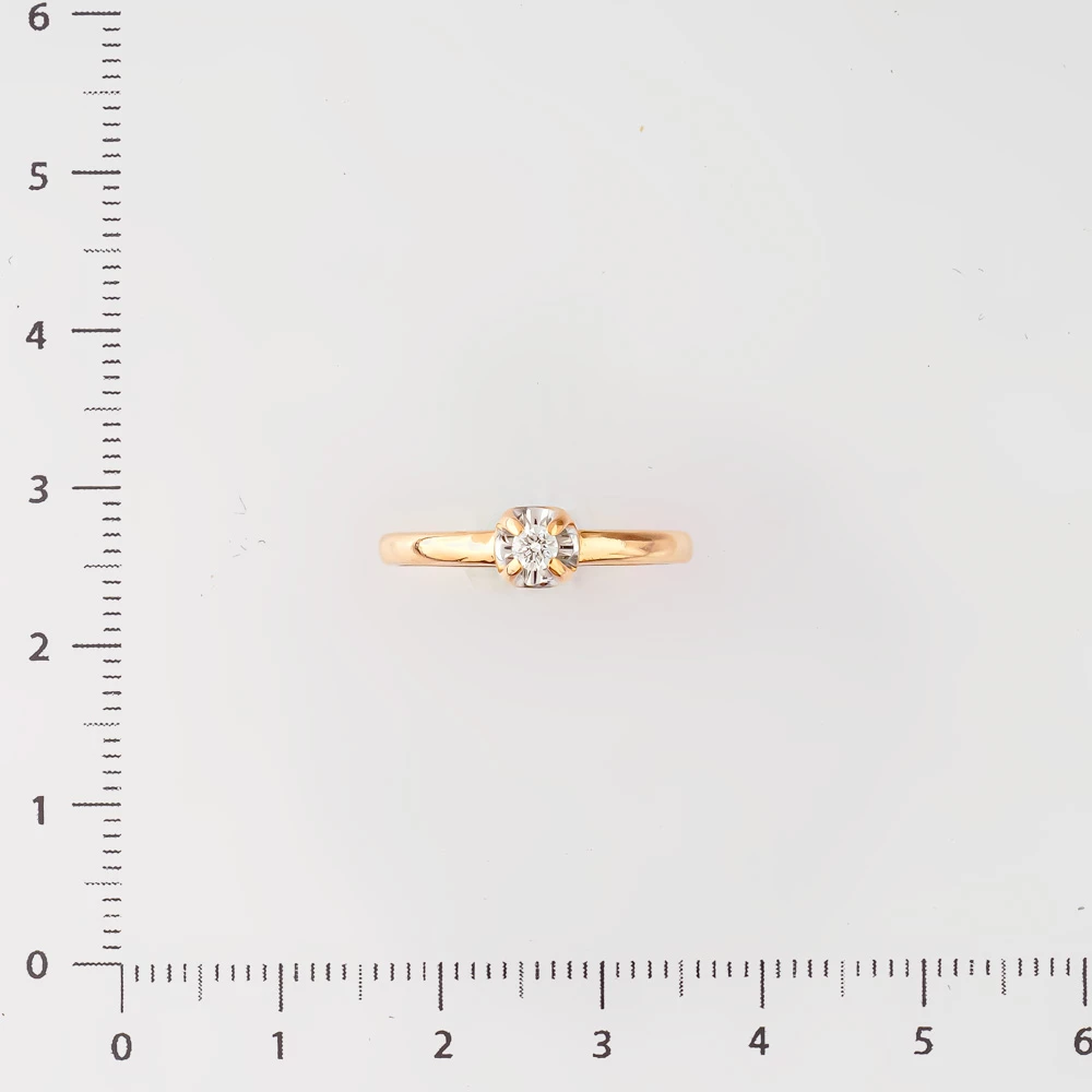 Кольцо с бриллиантом из красного золота 585 пробы