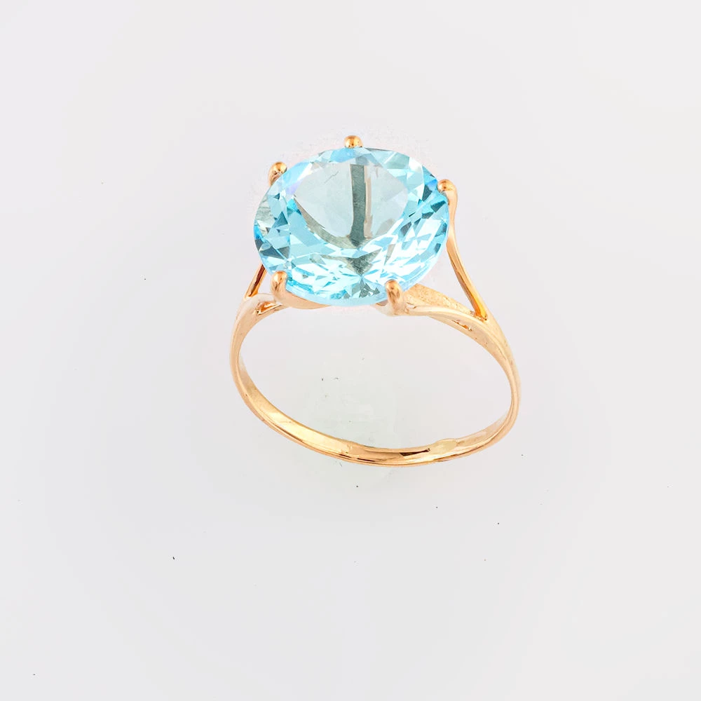 Кольцо с топазом из красного золота 585 пробы