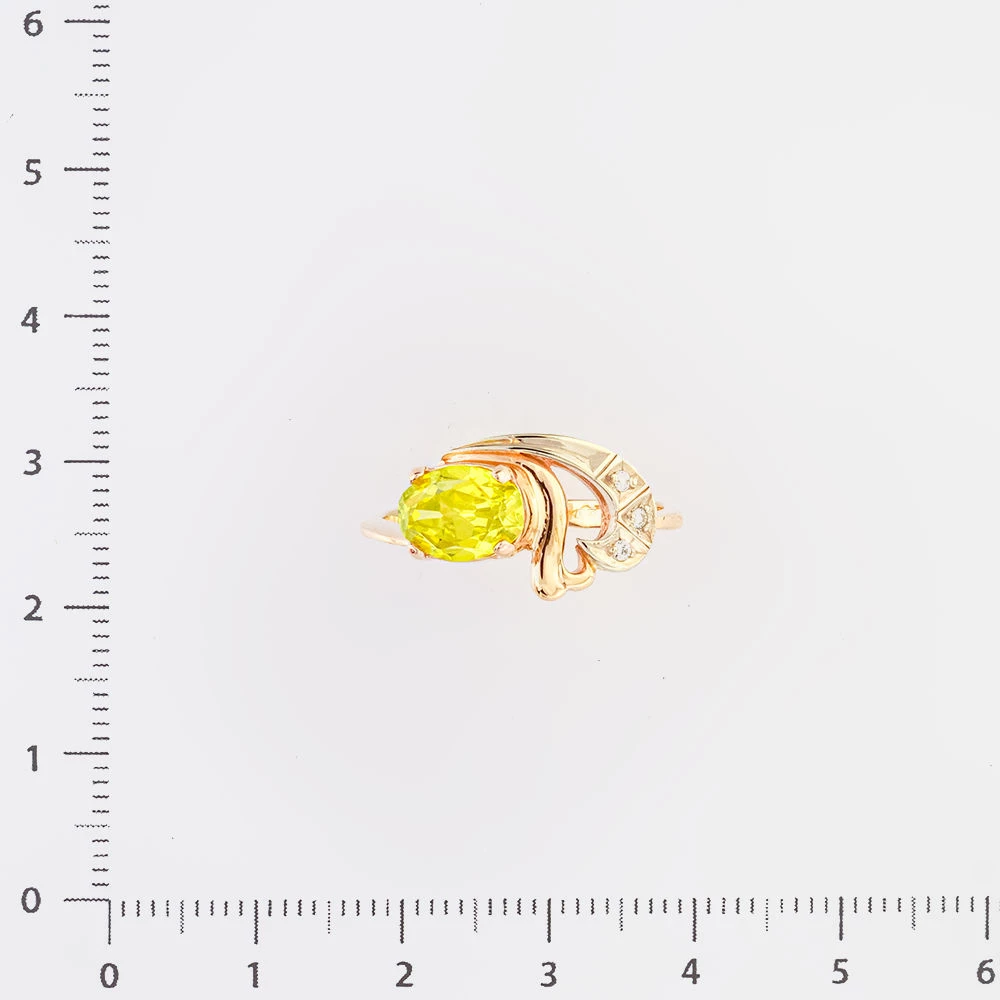 Кольцо с хризолитом из красного золота 585 пробы