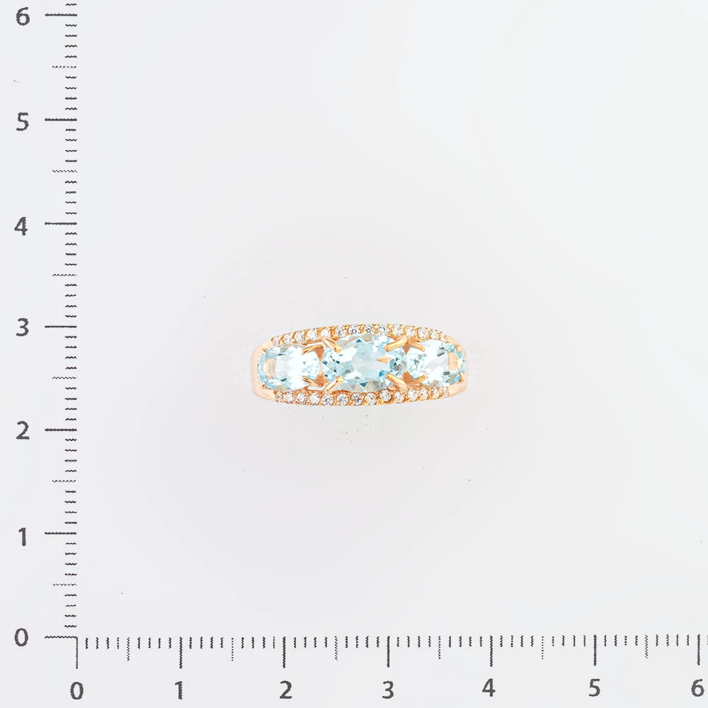 Кольцо с топазом из красного золота 585 пробы