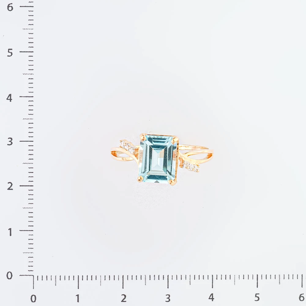 Кольцо с топазом из красного золота 585 пробы