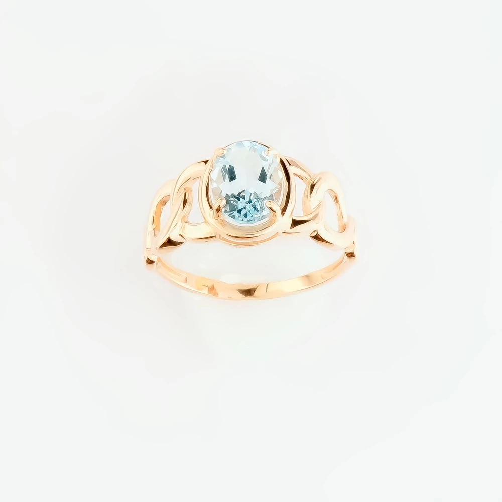 Кольцо с топазом из красного золота 585 пробы Кольцо с топазом из красного золота 585 пробы