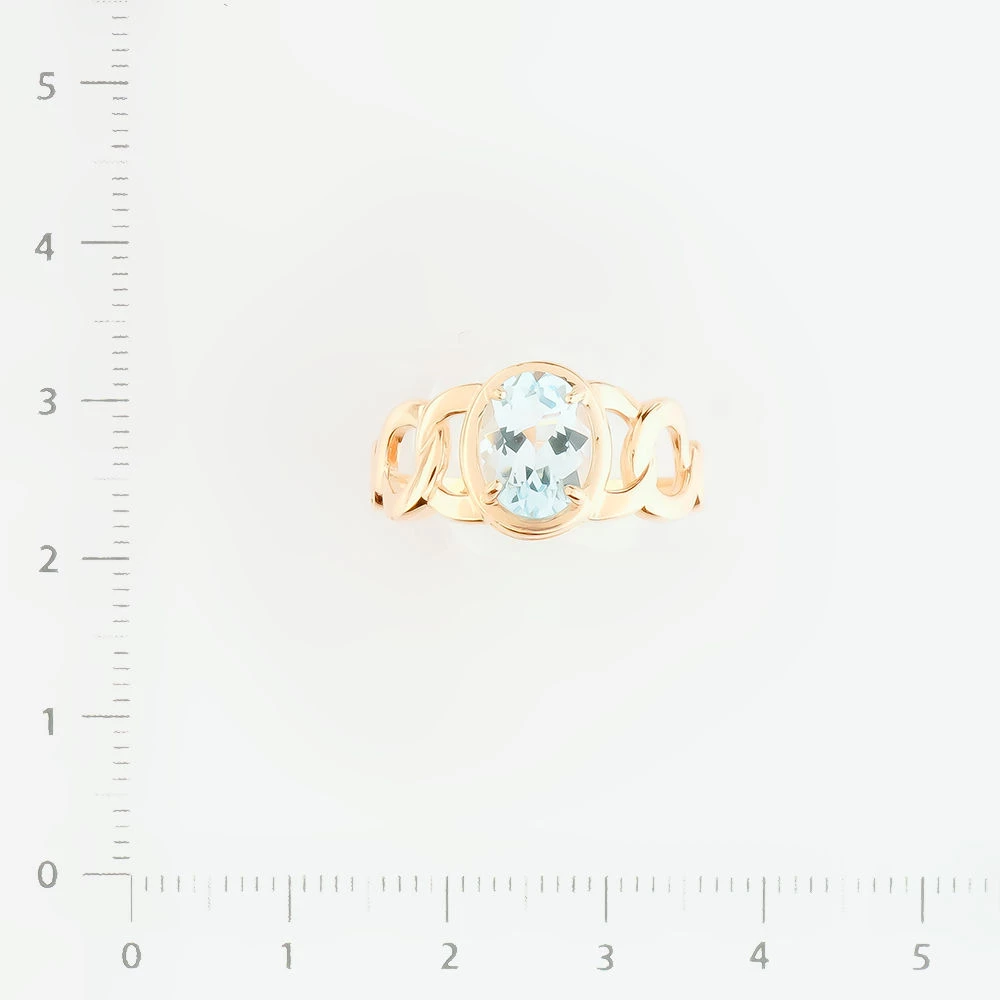 Кольцо с топазом из красного золота 585 пробы Кольцо с топазом из красного золота 585 пробы