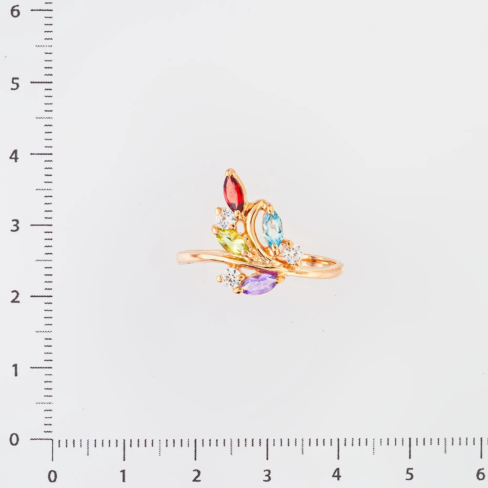 Кольцо с гранатом из красного золота 585 пробы