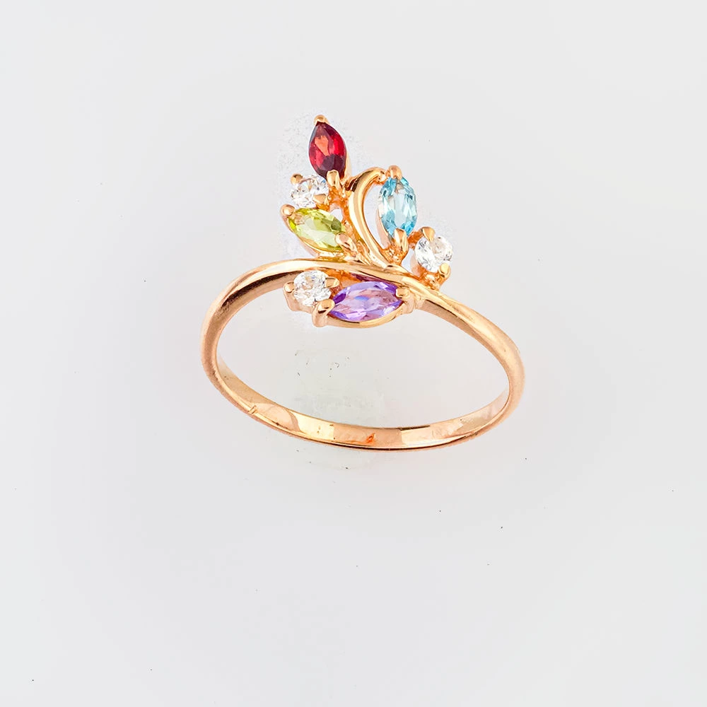 Кольцо с гранатом из красного золота 585 пробы