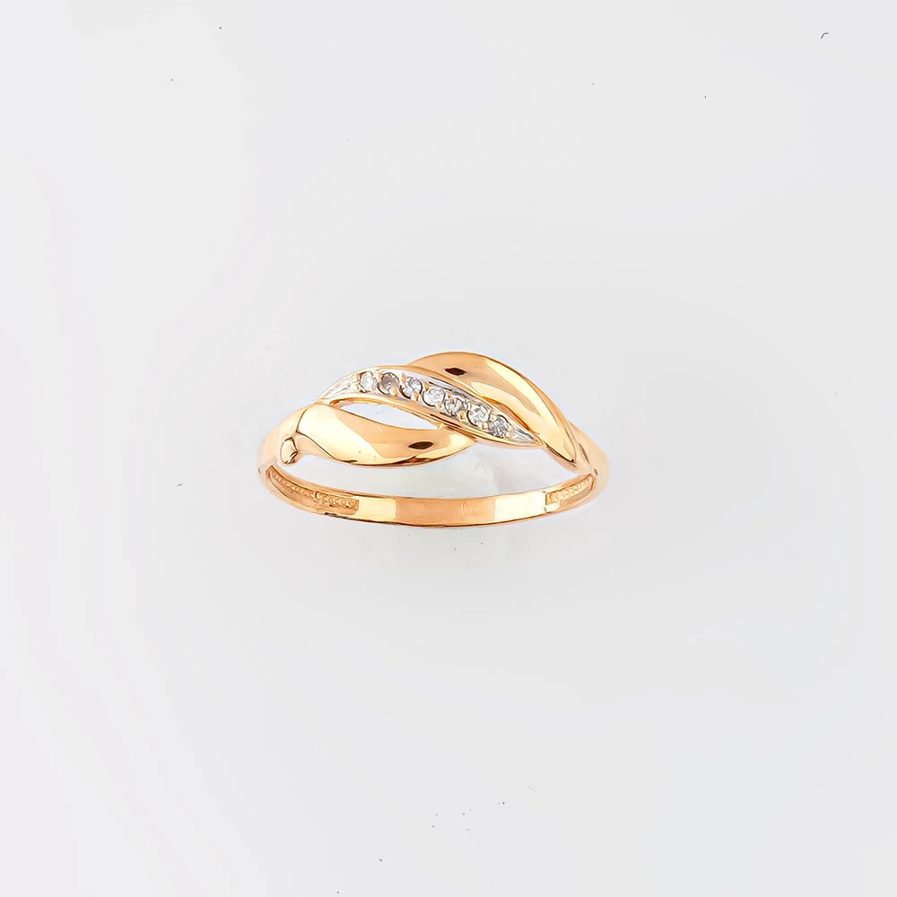 Кольцо с бриллиантом из красного золота 585 пробы