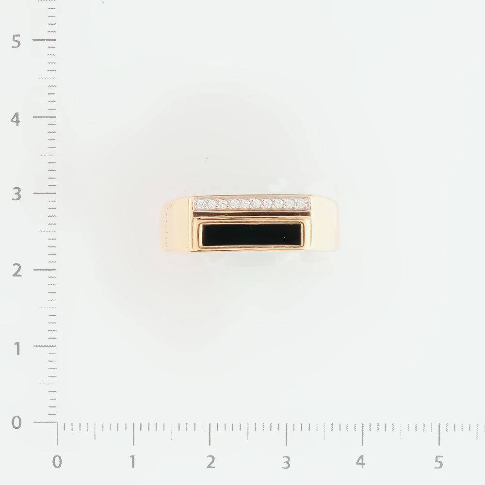 Кольцо с ониксом из красного золота 585 пробы