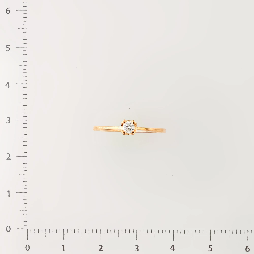 Кольцо с бриллиантом из красного золота 585 пробы