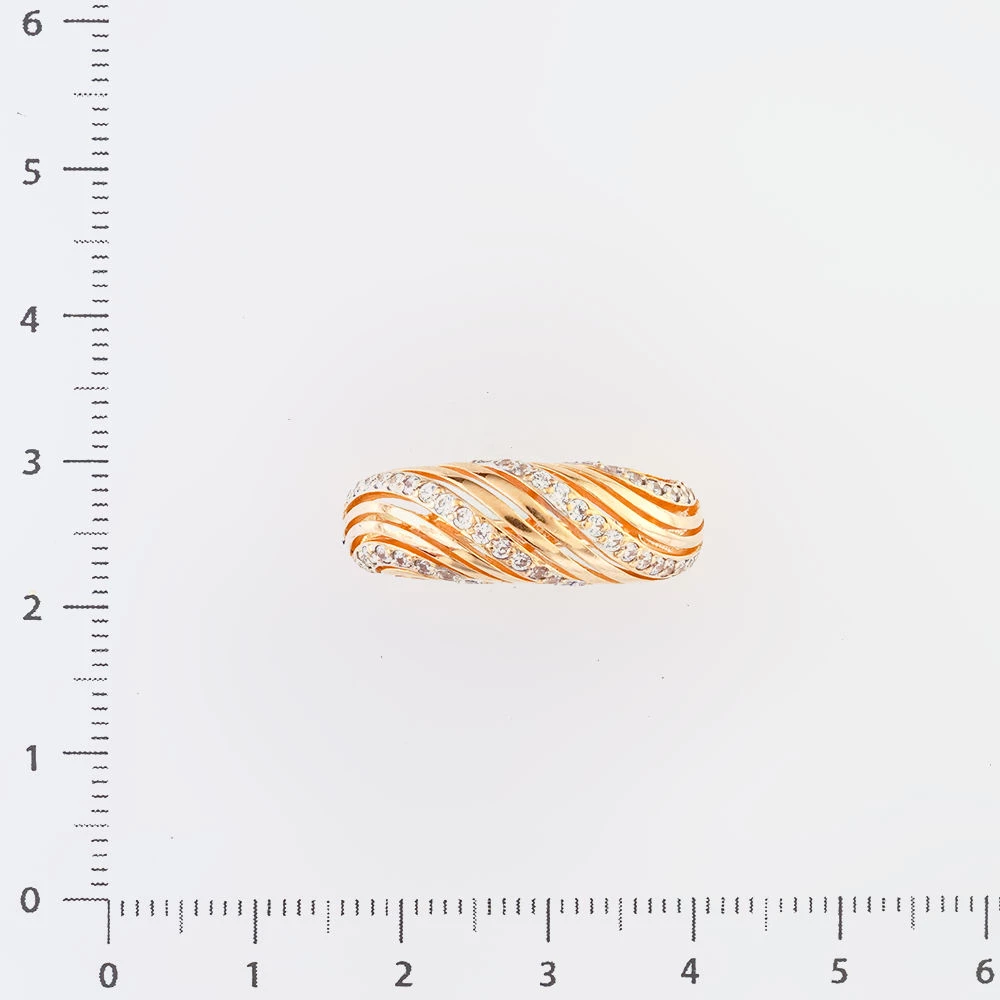 Кольцо с фианитом из красного золота 585 пробы