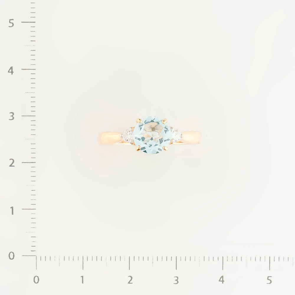 Кольцо с топазом из красного золота 585 пробы