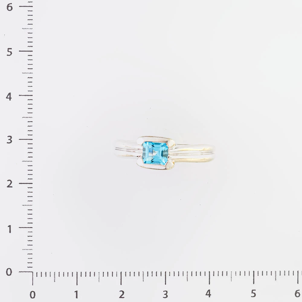 Кольцо с топазом из белого золота 585 пробы