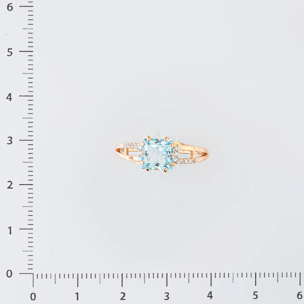 Кольцо с топазом из красного золота 585 пробы