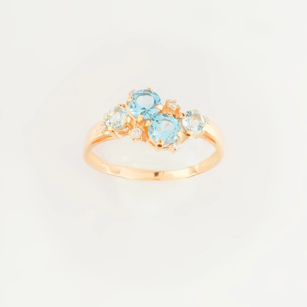 Кольцо с топазом из красного золота 585 пробы Кольцо с топазом из красного золота 585 пробы