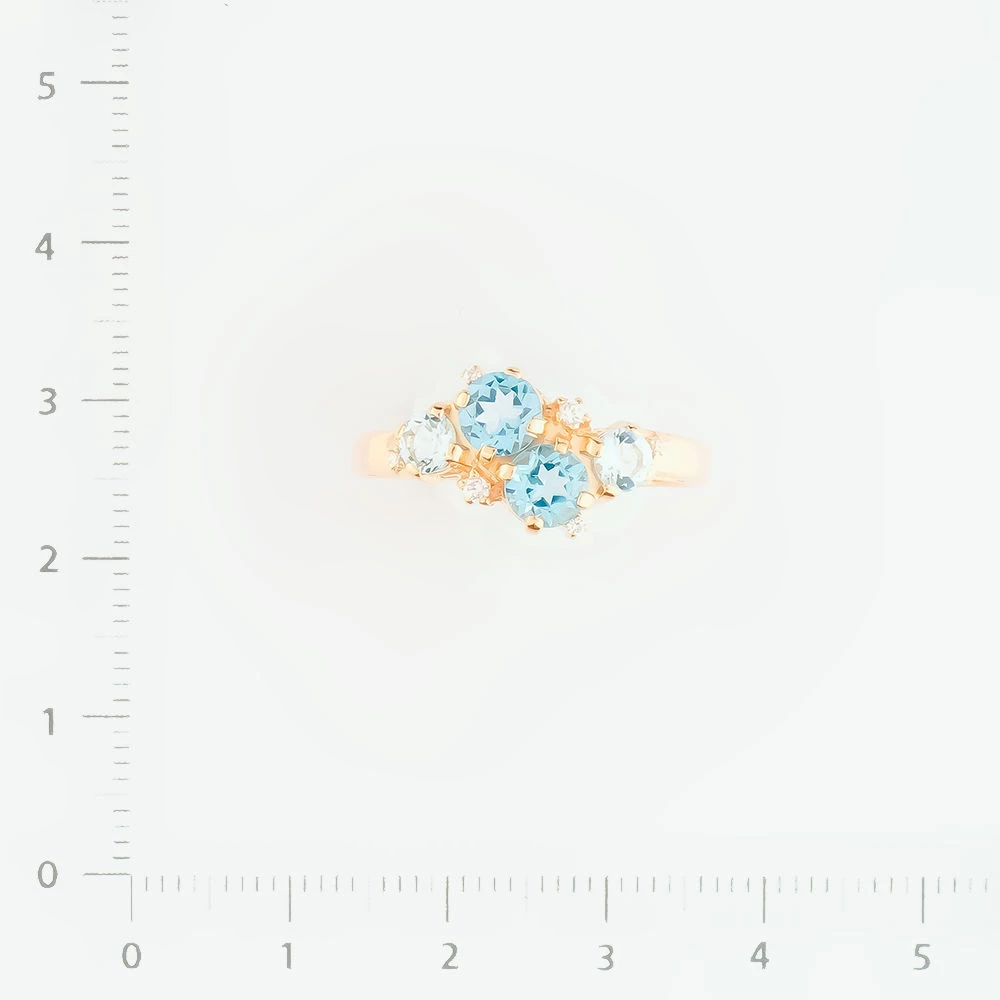 Кольцо с топазом из красного золота 585 пробы Кольцо с топазом из красного золота 585 пробы