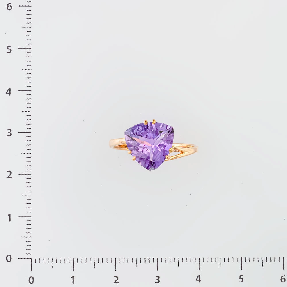 Кольцо с аметистом из красного золота 585 пробы