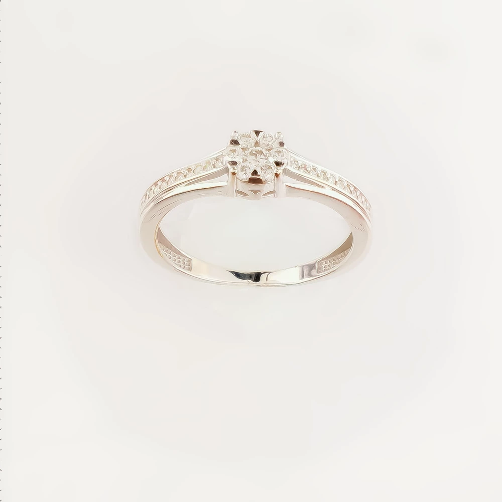 Кольцо с бриллиантом из белого золота 585 пробы