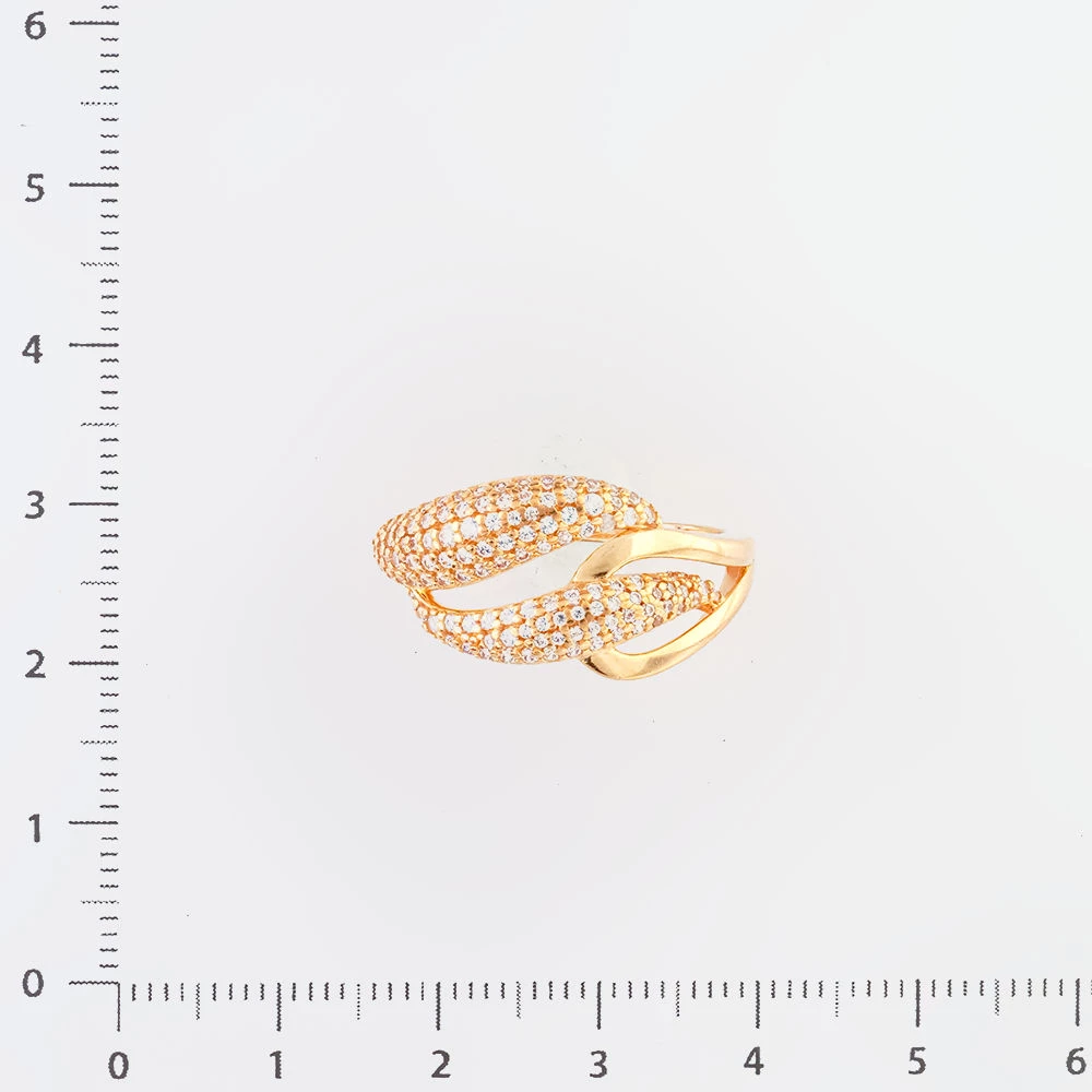 Кольцо с фианитом из красного золота 585 пробы