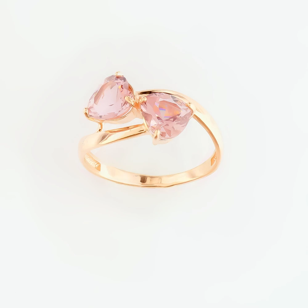 Кольцо с ситаллом из красного золота 375 пробы