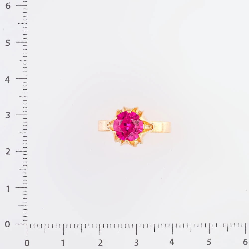 Кольцо с фианитом из красного золота 583 пробы