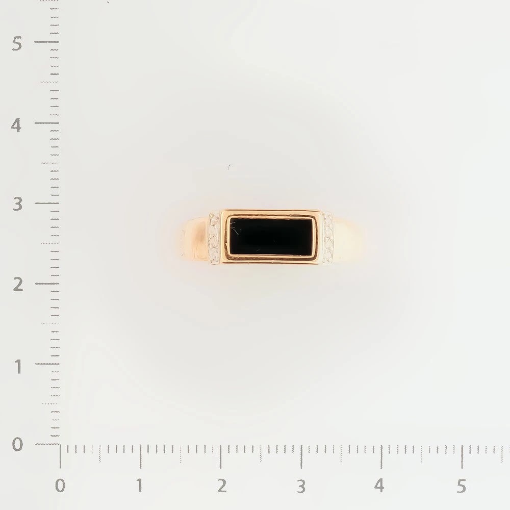 Кольцо с ониксом из красного золота 585 пробы