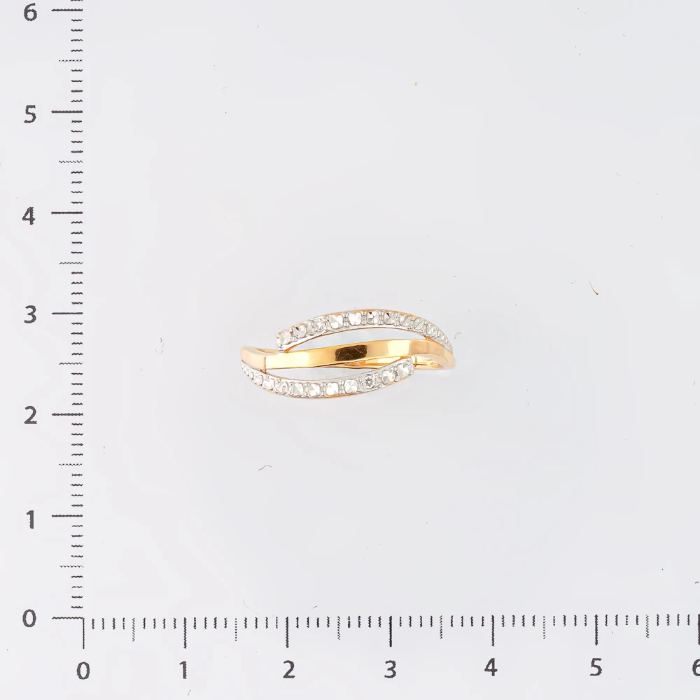 Кольцо с бриллиантом из красного золота 585 пробы