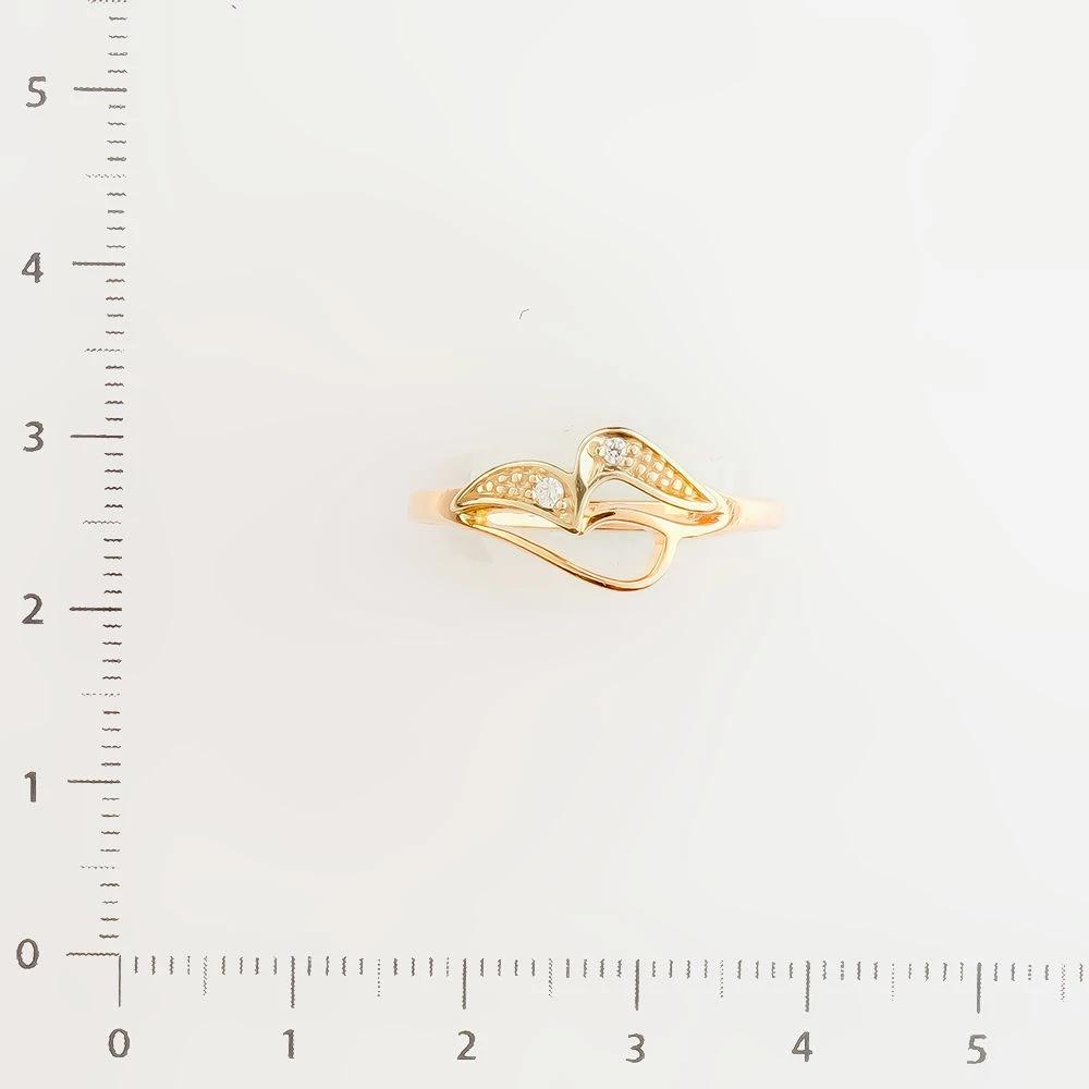 Кольцо с бриллиантом из красного золота 585 пробы