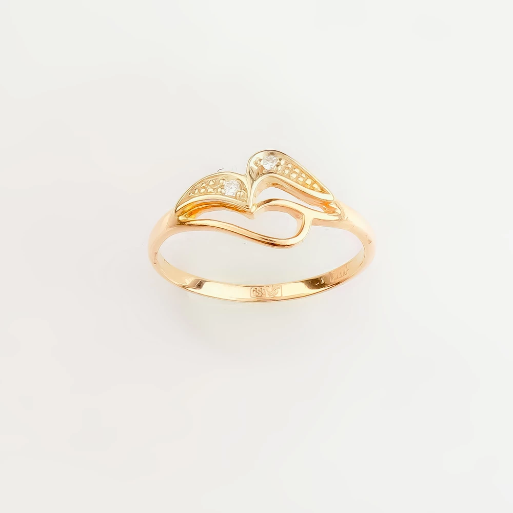 Кольцо с бриллиантом из красного золота 585 пробы